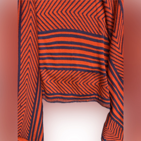 Orange & blue sweater shawl vest with fringe. Clemson or Hippie by SAY WHAT? - Picture 6 of 8